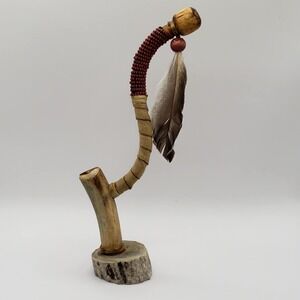 Rustic Feather Decor with Beaded Accents